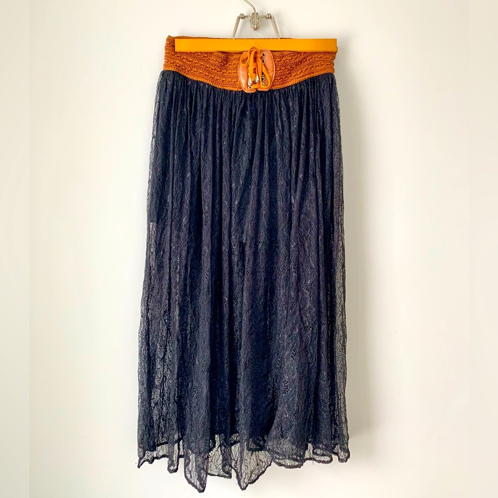 FAVLUX Flowy Sheer Lace Skirt With built in shorts!